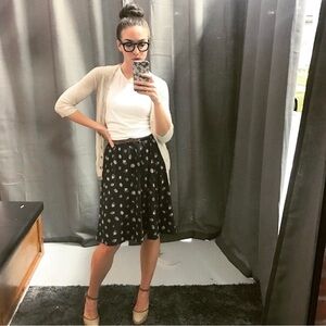 Navy Blue Patterned Women's Skirt